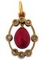 RUSSIAN SILVER GOLD EGG SHAPED PURPURIN PENDANT