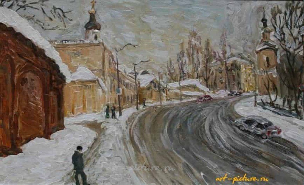 В верх по Большой Советской. Из серии старый город Смоленск. Холст, масло. 42 х 68 см.