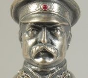 Русская серебряная печатка для письменного стола 1870-11 года с инкрустацией бриллиантами.