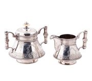 Russian sugar bowl and milk jug in Pan-Slavic style