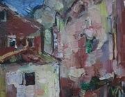 Черногория. Kotor. Пейзаж с белым домиком. Холст, масло. 62 х 49 см