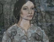 Девушка в сером. Бумага, акварель. 66 х 56 см.