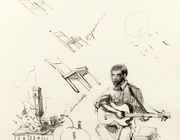 Поэт Александр Васильев (Poet Alexander Vasiliyev) бумага, чернила (paper, ink) 