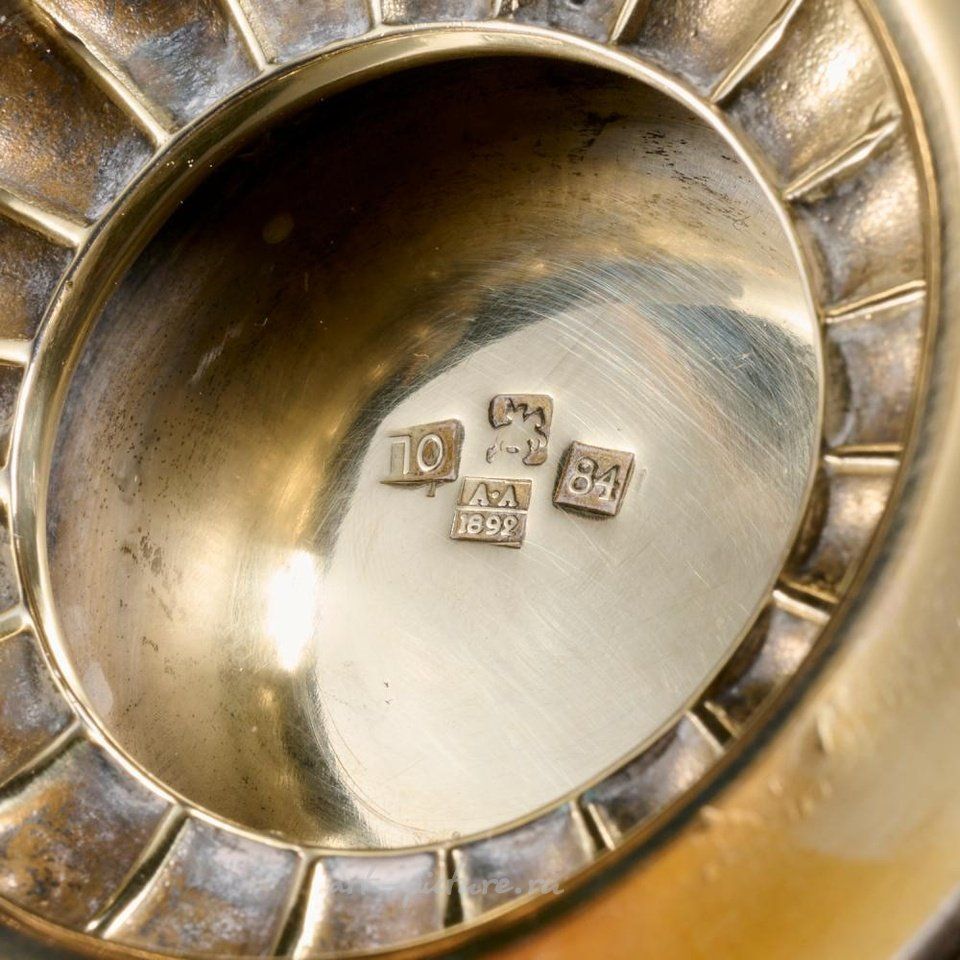 Russian silver , Silver menorah by Pavel Akimov Ovchinnikov