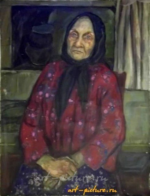 Бабушка масло, холст