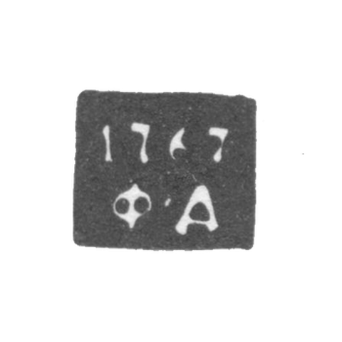 Клеймо пробирного мастера Смоленска - Данилов Филипп - инициалы "Ф-Д" - 1754-1760-е гг.
