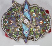 Русский серебряный позолоченный пояс с клоизоне.