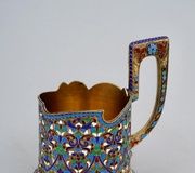 Русский серебряный пояс с эмалью по клеточкам, около 1900 года.