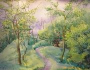 В южном парке Бумага, акварель 