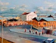 Самара.Вид на Волгу масло,холст
