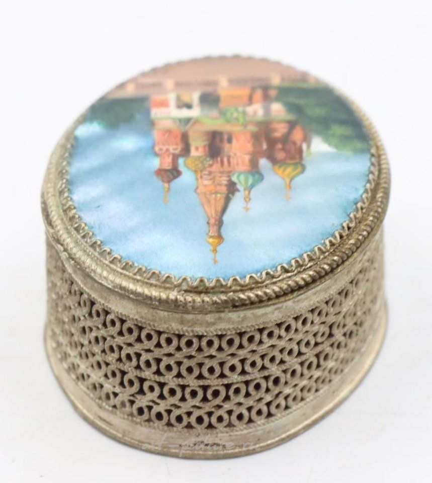 Русское серебро , Винтажные русские лаковые шкатулки Федоскино