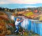 купить Жарким летом в деревне Масло, холст на подрамнике 