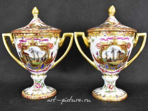 Royal Vienna, Вазы Венского королевства XIX века с ручной росписью и золочением