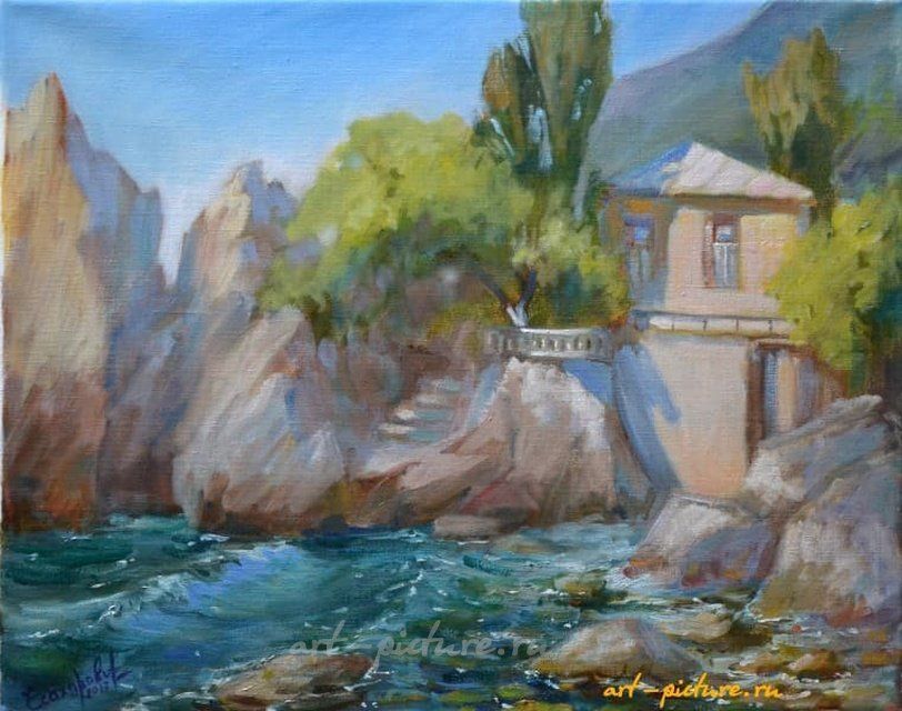 Бухта Чехова холст, масло