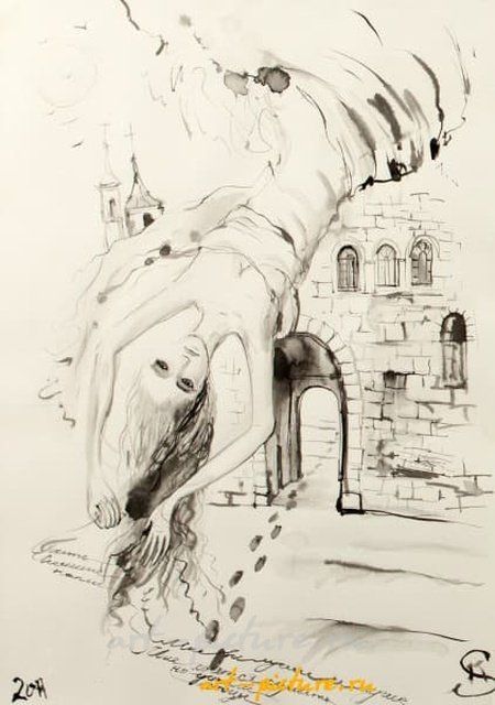 Первый снег (First snow) бумага, тушь (paper, ink)
