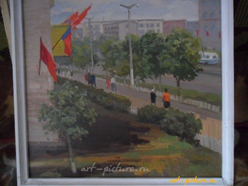 9 Мая в г.Бийске картон, масло