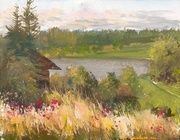 Банька в Чусовом масло,холст