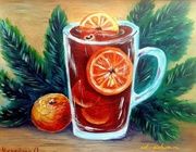 Согревающий глинтвейн масло, холст 