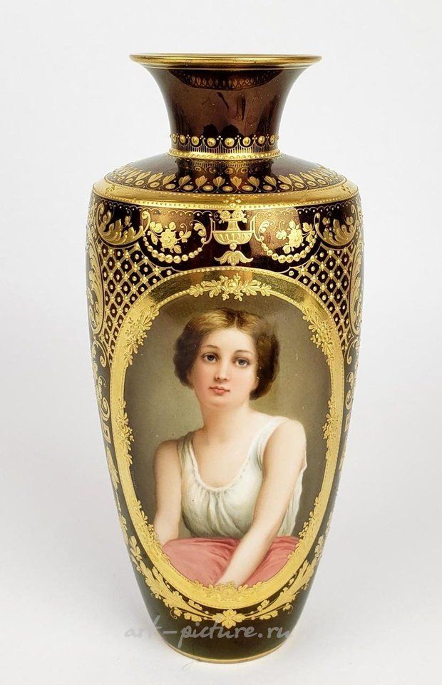 Royal Vienna Porcelain , 19th C. Royal Vienna Vase Signed