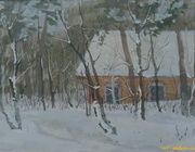 Дом в лесу. Акварель. 17 х 25 см.