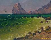 "Скала в море" масло, холст 