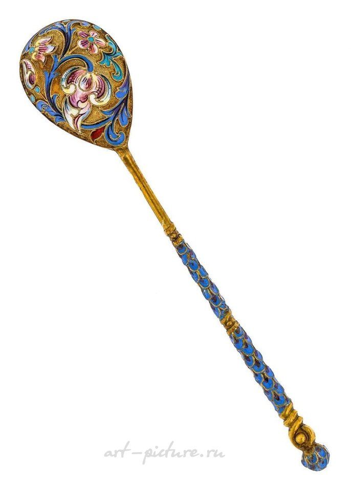 Русское серебро , Русская серебряная ложка с эмалью