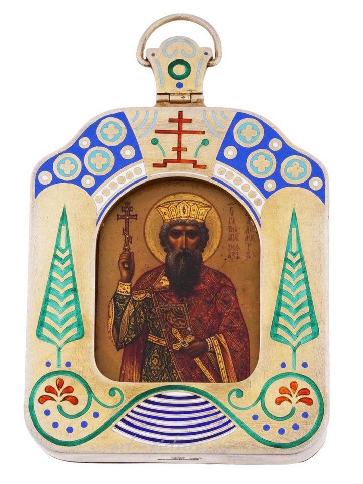 Русское серебро , Антикварная русская православная икона святого Владимира