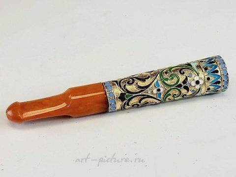 Русское серебро, Старинный русский мундштук из позолоченного серебра
