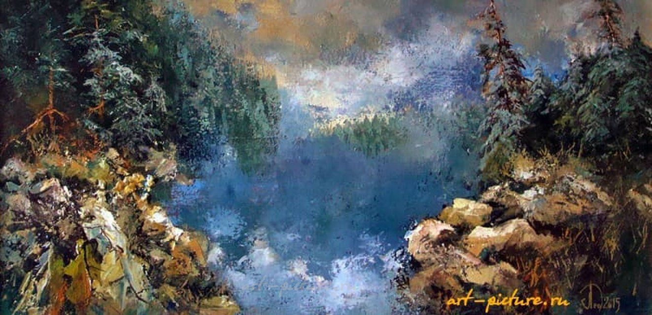 Зима в горах масло,холст