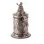Russian baroque silver-gilt mug with a crowned lid...
