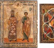 Две иконы, изображающие Богородицу "Горящий куст".