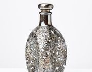 Графин. Стекло, серебро 950 пр. Китай. Максимальная высота 22,3 см, максимальный диаметр горла 3,5 см