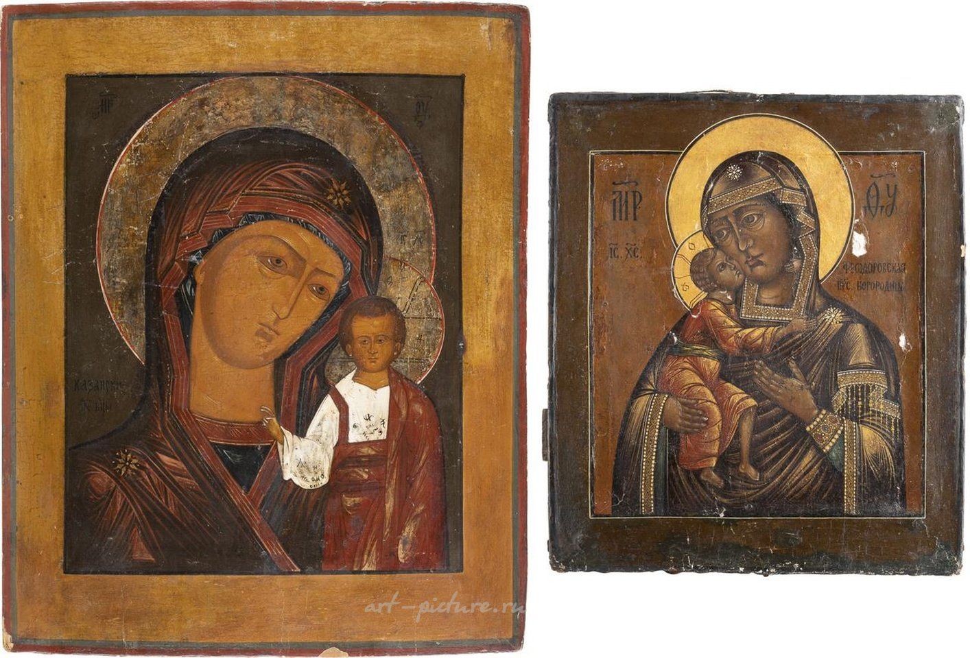 Русское серебро , ДВЕ ИКОНЫ: ФЕОДОРОВСКАЯ БОГОРОДИЦА И БОЛЬШАЯ ИКОНА КАЗАНСКОЙ БОГОРОДИЦЫ
