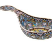 Русская серебряная позолоченная и кованная эмалью ковш