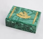 Большой малахитовый ларец с портретом Александра III.