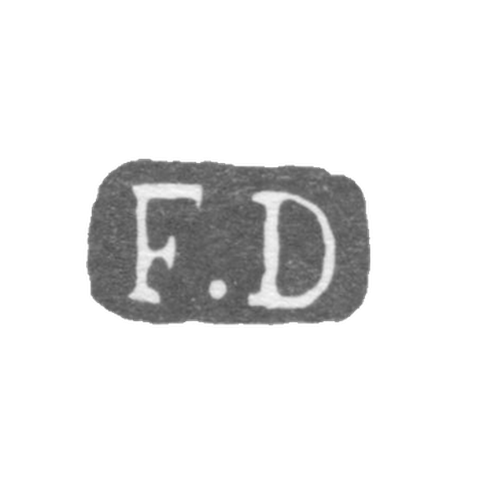 Клеймо мастера Древсен Иоганн Фридрих - Ленинград - инициалы "F.D"