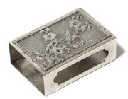 Серебряный бокс для коробка спичек. Китай г. Шанхай,Luen Wo, конец 19