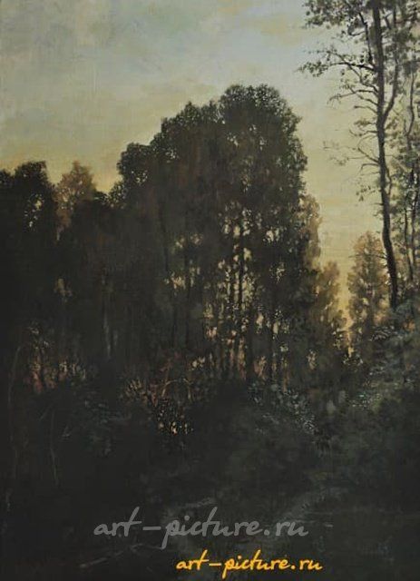 Вечерний костёр масло/холст