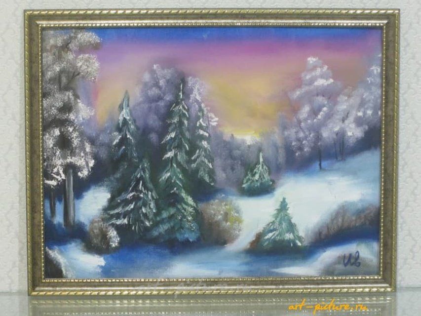 Зима холст, масло