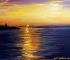 купить Утро.Вид на жд мост масло,холст