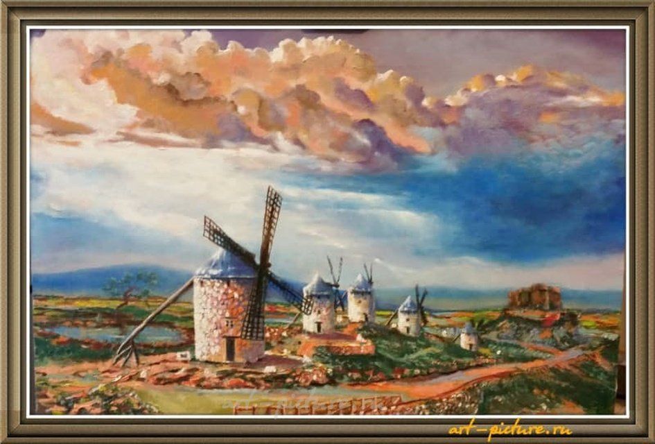 Мельницы масло холст