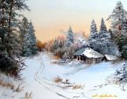 Зима масло,холст