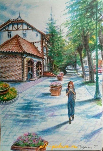 "Прогулка" акварельные карандаши