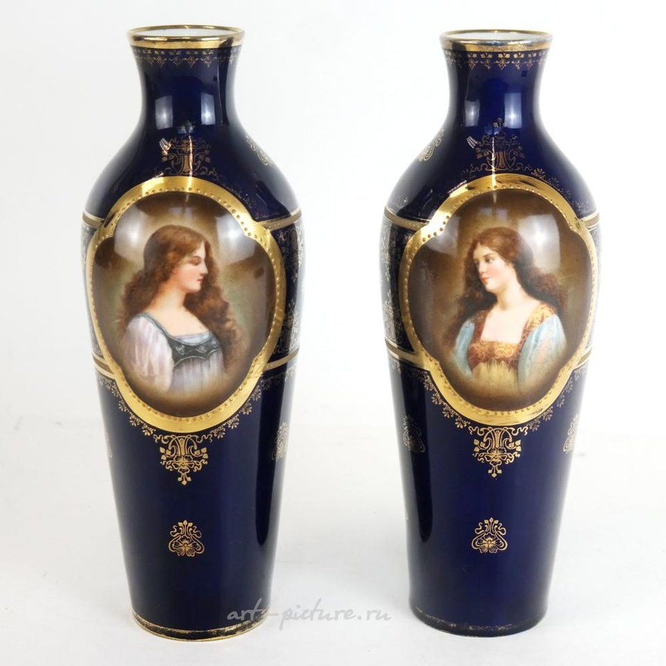 Royal Vienna Porcelain , Royal Vienna Austrian Porcelain Portrait Plates, 6