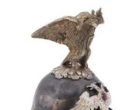 Русская серебряная чаша-шпора с рубином в виде орлиного шлема