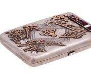 Серебряный позолоченный и ниелловый сигаретный кейс