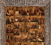 Икона Воскресения с циклом Страстей и Матерью