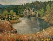 Чусовая в посёлке Чусовой масло,холст