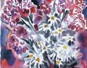 Катя и цветы Акварель 