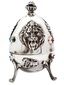 RUSSIAN 84 SILVER GEM STONES EGG BOX WITH FIGURINES
